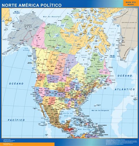 mapa norte america plastificado mapas para méxico usa y canada de