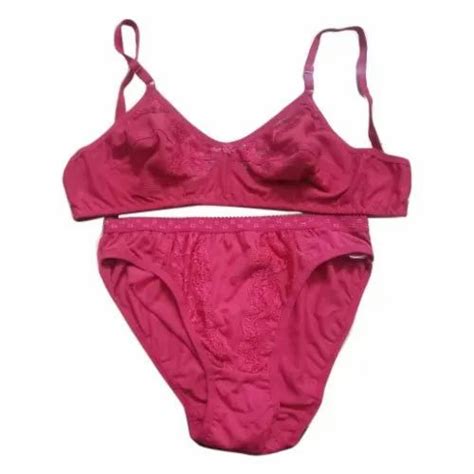 suzain cotton pink bra panty set for daily wear size 28 44 inch at