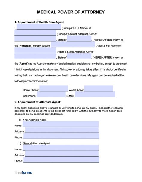 blank printable medical power  attorney forms