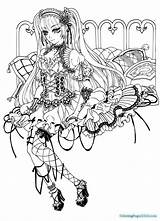 Gothic Coloring Pages Fairy Anime Printable Adult Adults Devil Angel Colouring Loli Sketch Print Deviantart Goth Rocks Drawings Sheets Manga sketch template