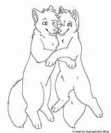 Wolf Couple Lineart Anime Coloring Friends Hugging Deviantart Template Pages Blue Sketch Wallpaper sketch template