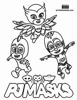 Pj Masks Coloring Pages Printable Colour Getdrawings sketch template
