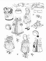 Paper Dolls Coloring Doll Pages Helen Vintage Printable Little Color Colouring Papel Flossie Patterns Style Victorian Old Clothes Barbie Muñecas sketch template