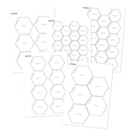 hexagon templates  printing hexie quilts patterns  paper