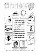 Clothes Colouring Vocabulary Basic Worksheet sketch template