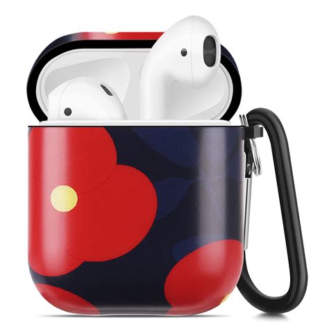 protective case cover compatible  apple airpods  red flower ebay