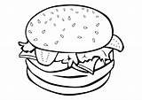 Para Hamburguesa Colorear Hamburguesas sketch template