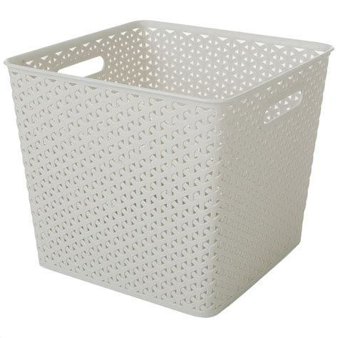 pack    style  litre square rattan style box home storage  plasticboxshop uk
