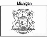 Michigan Flag Coloring Drawing Getdrawings State sketch template