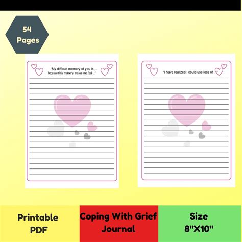 printable grief journal web   file consists   pages