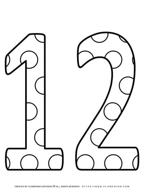 coloring page number pattern twelve planerium