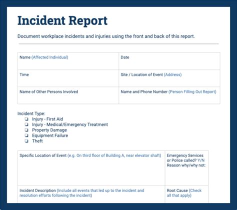 incident report samples    describe accidents artofit