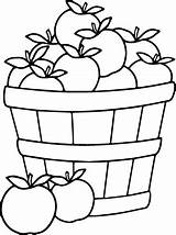 Basket Apple Coloring Apples Outline Clipart Pages Bushel Harvest Fall Empty Line Template Printable Svg Fruit Clip Sheets Color Hansen sketch template