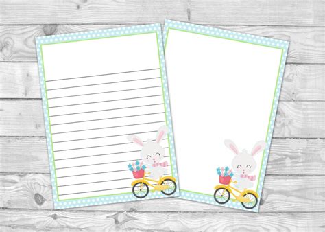 printable note paper spring stationary spring writing etsy