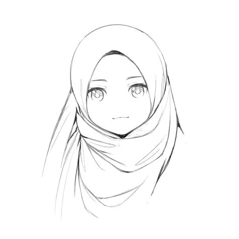 foto cara menggambar anime hijab style tutorial republic imagesee