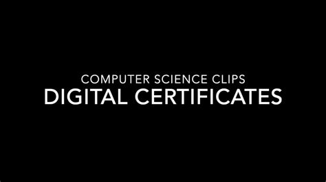 digital certificates youtube