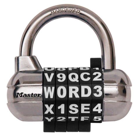 master lock set    dial wordnumber combination padlock