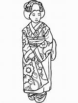 Kimono Geisha Designlooter sketch template