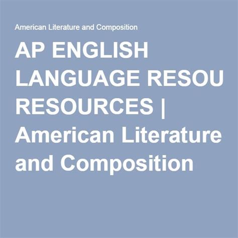 ap english language resources ap language composition ap english