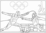Olympiques Escrime Coloriage Coloriages sketch template