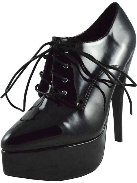 summitfashions   womens casual shoes black oxford high heel platform walmartcom