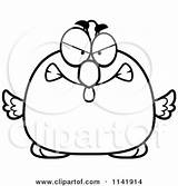 Rooster Clipart Cartoon Chick Chubby Mad Thoman Cory Vector Outlined Coloring Royalty Fat sketch template