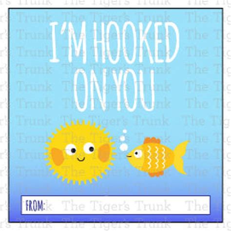 printable valentines card  kids fish printable valentines etsy