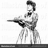 Waitress Clipart Vintage Illustration Prawny Royalty Rf sketch template