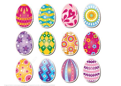 printable stickers  easter eggs  printable papercraft templates