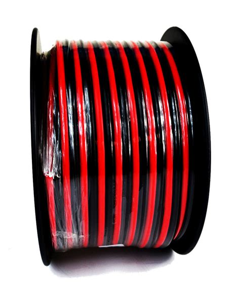 gauge  feet red black speaker wire zip cable car stereo home audio  connections