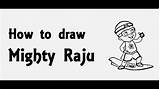 Raju Mighty Drawing Cartoon sketch template