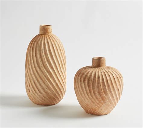 hand carved twisted wood vases pottery barn