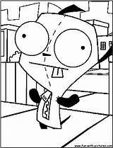 Zim Invader Coloring Gir Pages Getdrawings sketch template