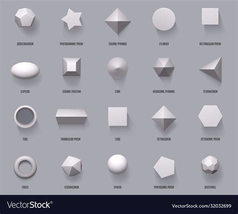 hexagonal realistic  shapes basic geometric vector image