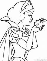 Snow Coloring Pages Apple Holding Dwarfs Mirror Seven Template Disneyclips Evil Queen Face Pdf Funstuff sketch template