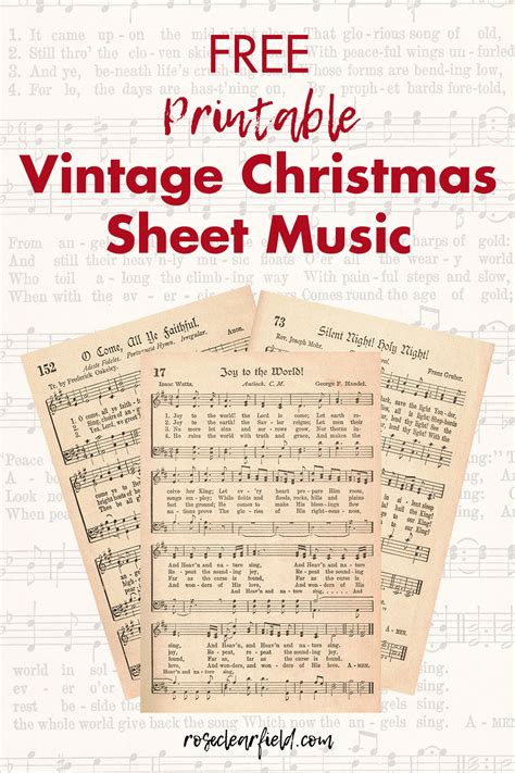 printable vintage christmas sheet  rose clearfield