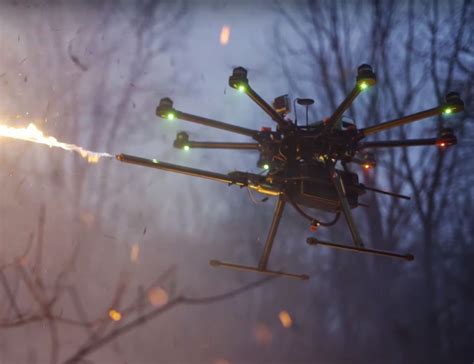 throwflame tf  wasp drone flamethrower attachment remotely ignites  target flamethrower