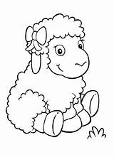 Sheep Coloring Baby Pages Adorable Cute Coloringsky Kids Drawing Color Gaddynippercrayons sketch template
