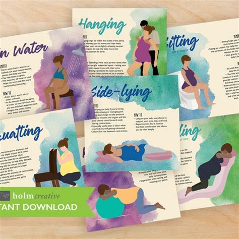 Alternative Labor Positions Printable Files Doula Cards Etsy