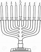 Hanukkah Hanukkiah Candles Illustration Coloring Vector Candle Jewish Choose Board sketch template
