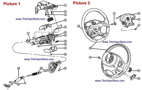 ram srt   factory parts diagrams steering wheel column