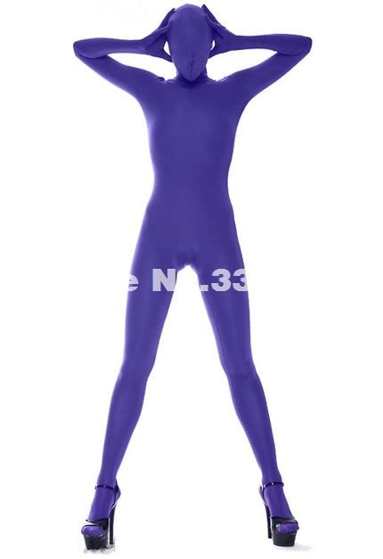 hot sale purple zentai suit lycra spandex halloween full bodysuit  women  zentai