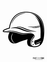 Baseball Coloring Pages Helmet Gear Uniform Shirt Color sketch template