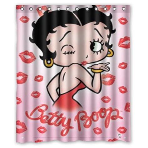 Betty Boop Tin Sign Kisses Custom Shower Curtain Custom Shower