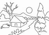 Scenery Drawing Coloring Pages Sketch Colour Outline Kids Printable Scenic Nature Drawings House Pencil Bing Painting Easy Colours Landscapes Appspot sketch template