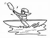 Kayak Coloring Pages Canoe sketch template
