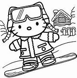 Kitty Hello Colouring Pages Winter Coloring Visit Christmas Coloringkids sketch template