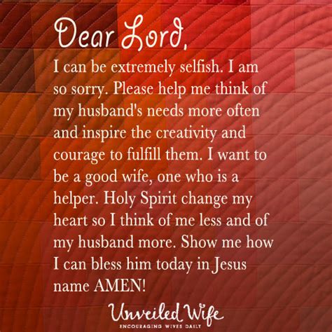 prayer of the day thinking of my husband s needs
