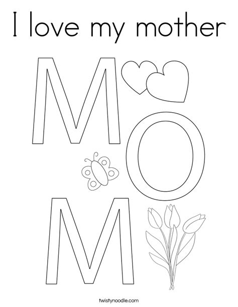 love  mother coloring page twisty noodle