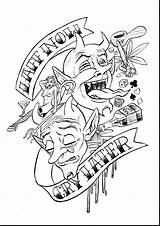 Tattoo Coloring Pages Cry Later Now Laugh Drawing Printable Tasty Color Monster Getcolorings Getdrawings Designs Draw Print Gila sketch template